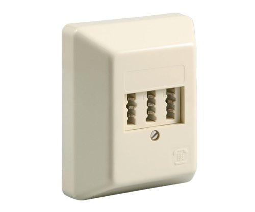 DINIC overflademonteret telefonboks, NFN til en telefon og 2 lokalnumre, DINIC-boks med Eurohole